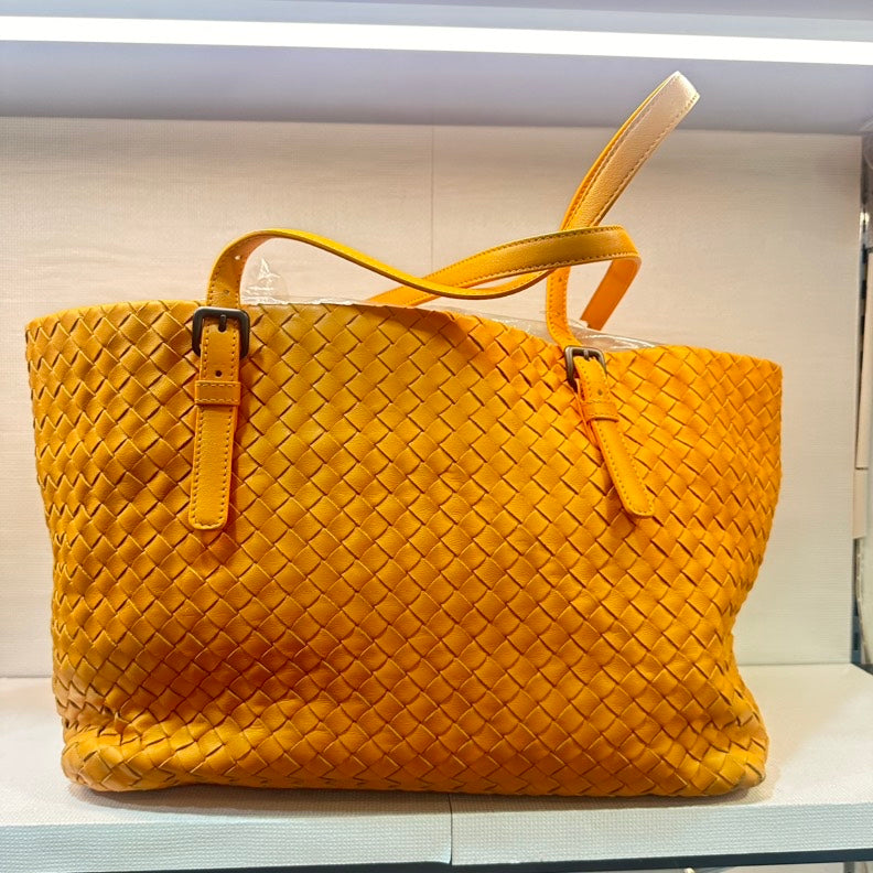 Bottega Veneta Fourre-Tout Leather Tote Bag Yellow - ShopShops