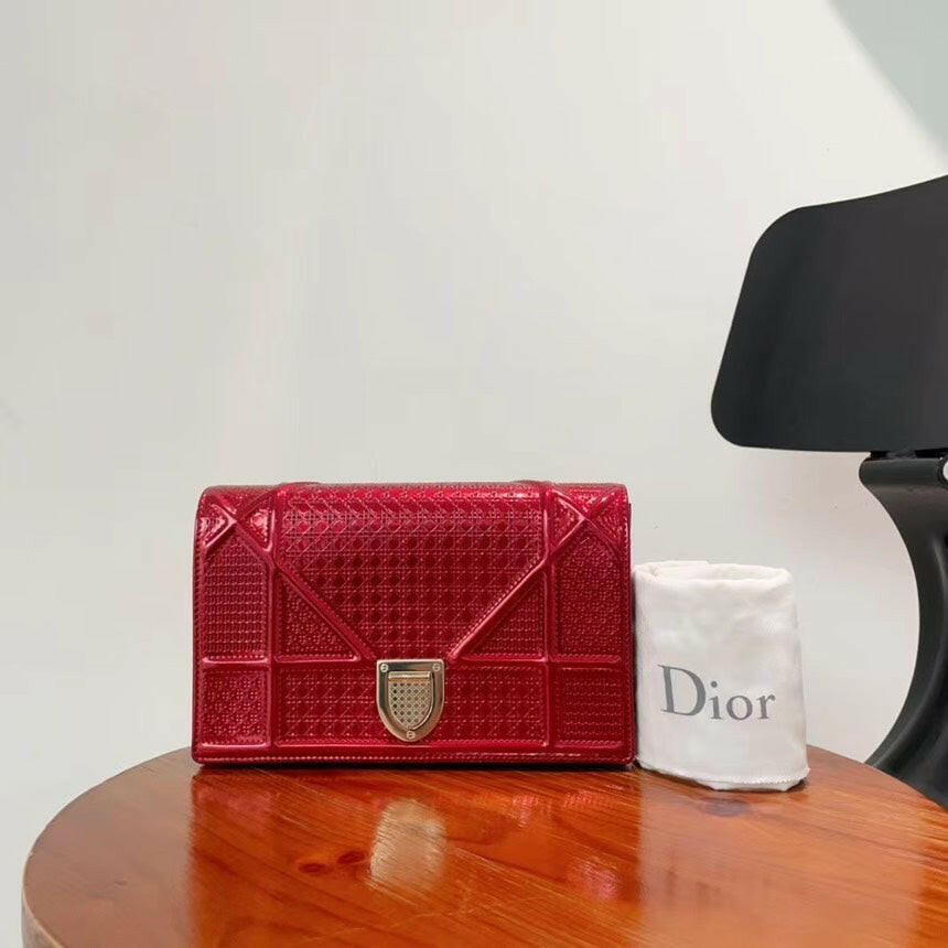 Dior Red Micro Cannage WOC Diorama Bag - ShopShops