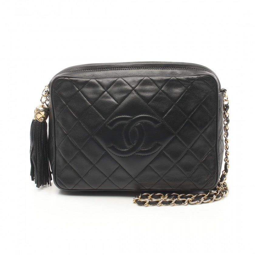 Chanel Lambskin Camera Chain Bag Black - ShopShops