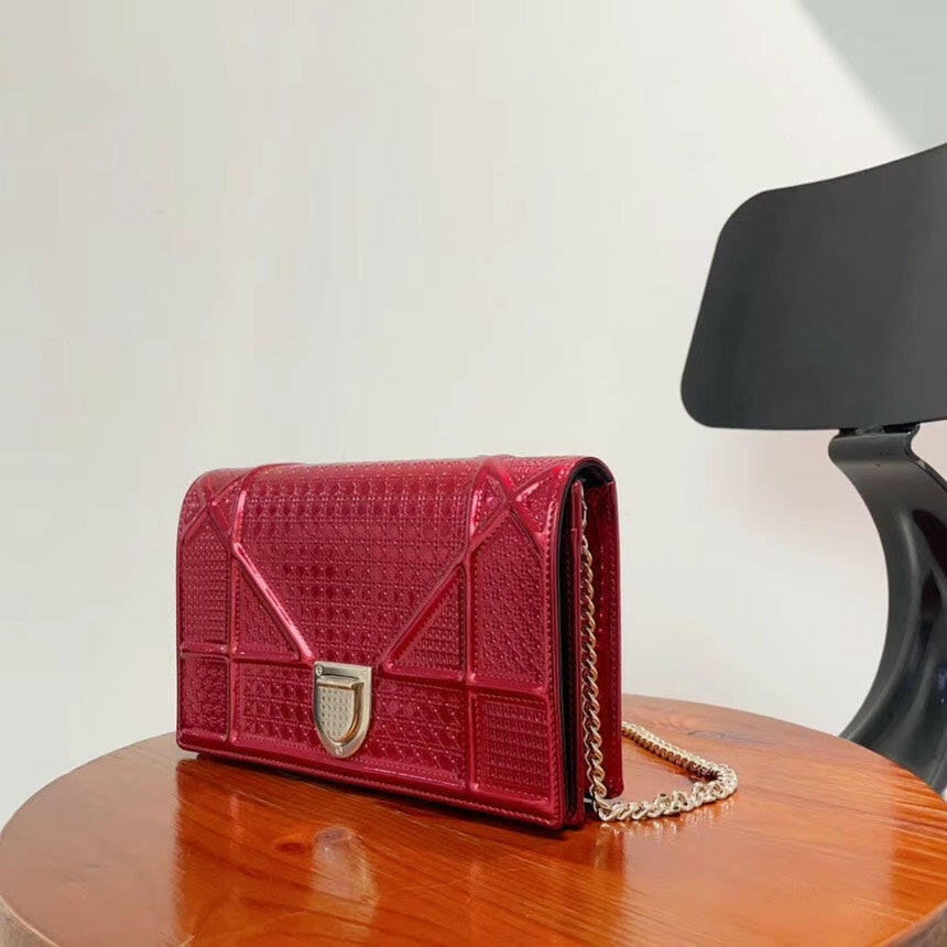 Dior Red Micro Cannage WOC Diorama Bag - ShopShops