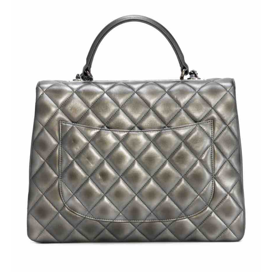 CHANEL Trendy CC Bag, Metallic Gray Leather - ShopShops