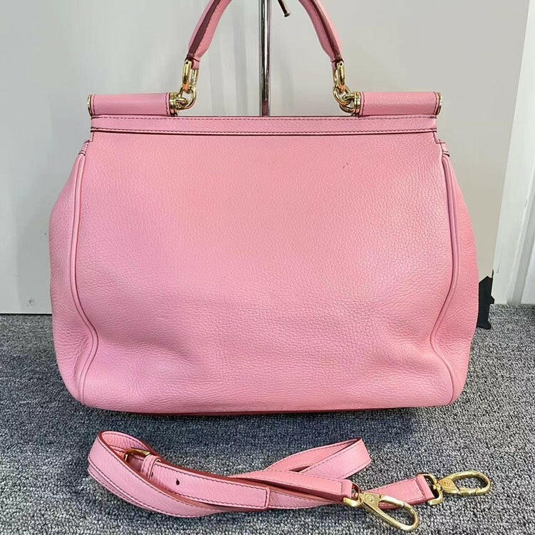 Dolce & Gabbana Sicily Leather Crossbody Bag Pink - ShopShops
