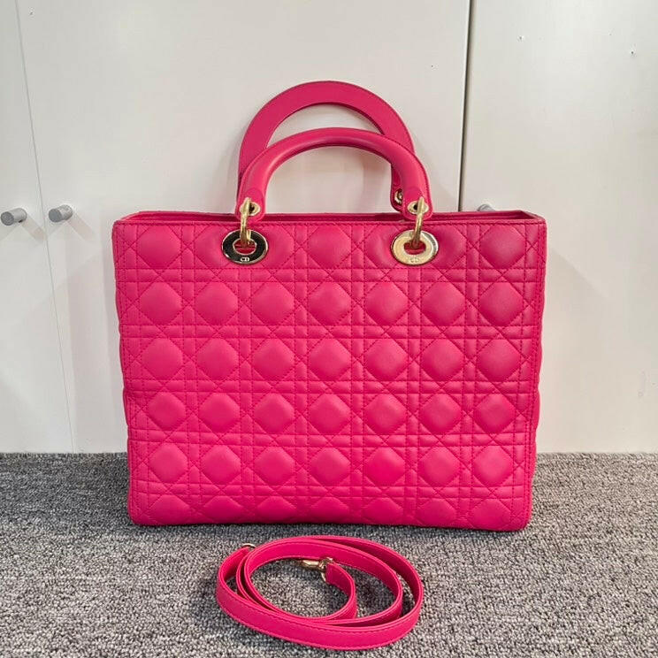 Dior Lady Lambskin Bag Large Handbag - ShopShops