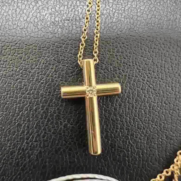 Tiffany & Co Sterling Silver Elsa Peretti Cross Necklace – QUEEN MAY