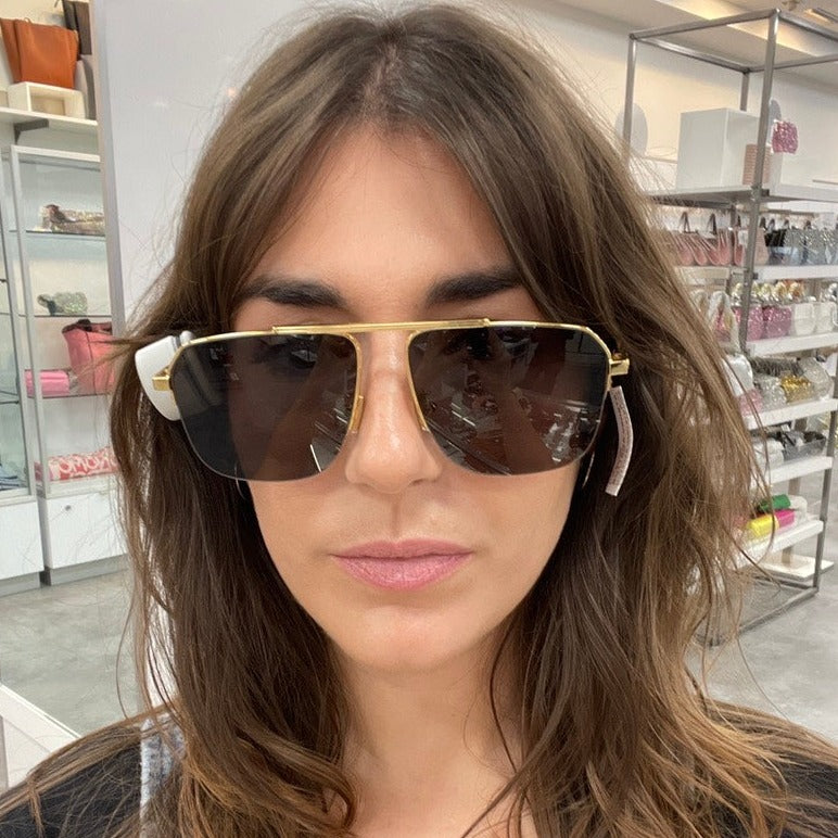 Bottega Veneta Gold Wire Sunglasses, Brand New - ShopShops