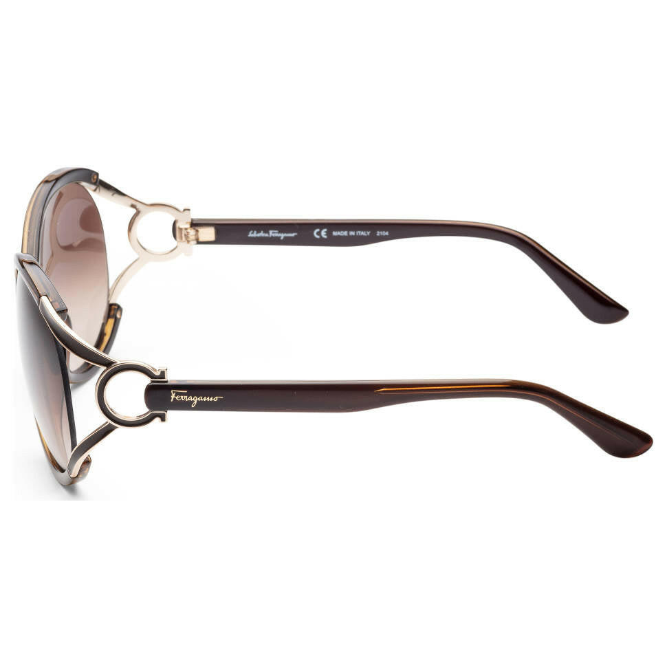 Ferragamo Women's SF600S-220 Fashion 61mm Dark Brown Sunglasses - ShopShops