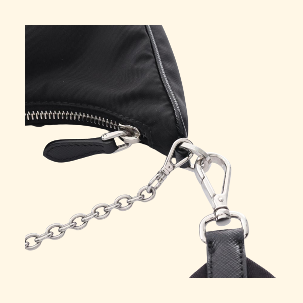 Prada Re-Edition Tessuto+Saffiano Chain Shoulder Bag - ShopShops