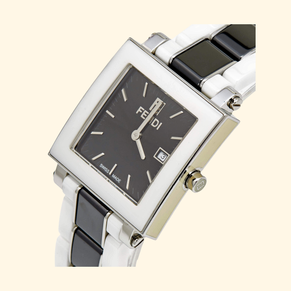 Fendi Black Ceramic Stainless Steel 6200G Women's Wristwatch 30mm - ShopShops