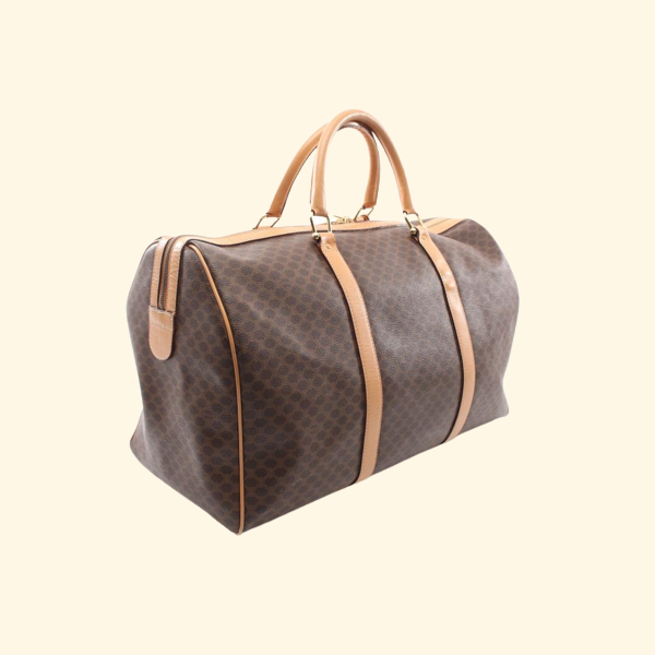 Celine Macadam Boston Bag PVC Leather Brown Light brown - ShopShops