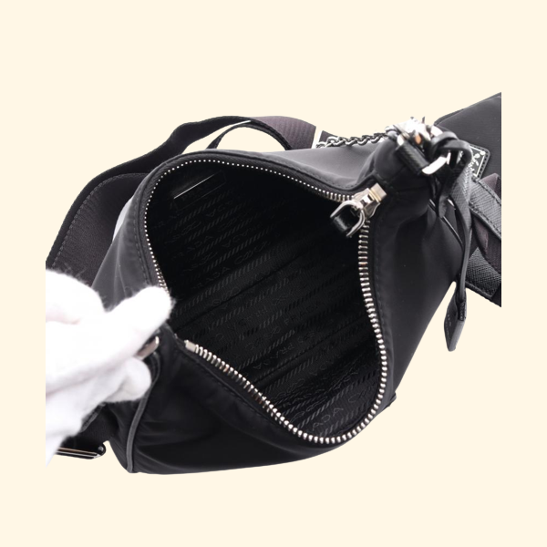 Prada Re-Edition Tessuto+Saffiano Chain Shoulder Bag - ShopShops