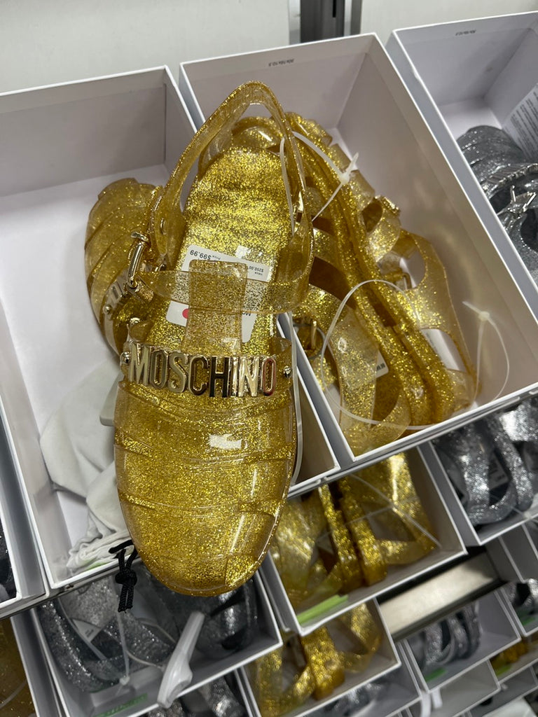 Moschino Sandals Unisex Gold Jelly - ShopShops
