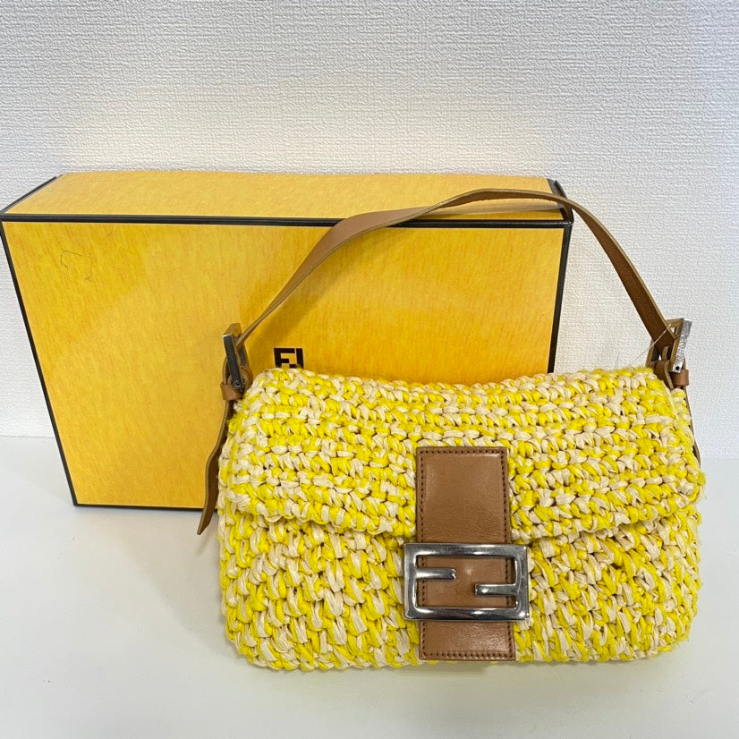 Preloved Fendi Straw Baguette Shoulder Bag 7001 - ShopShops