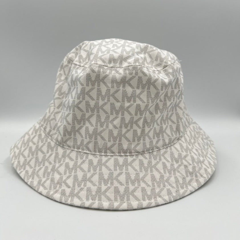 Michael Kors White Monogram Bucket Hat - ShopShops
