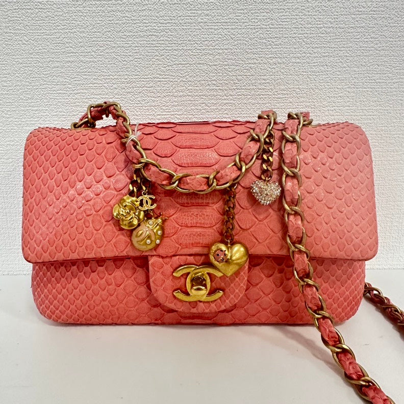 Preloved Chanel Python Single Flap Mini Chain Bag 6319 - ShopShops