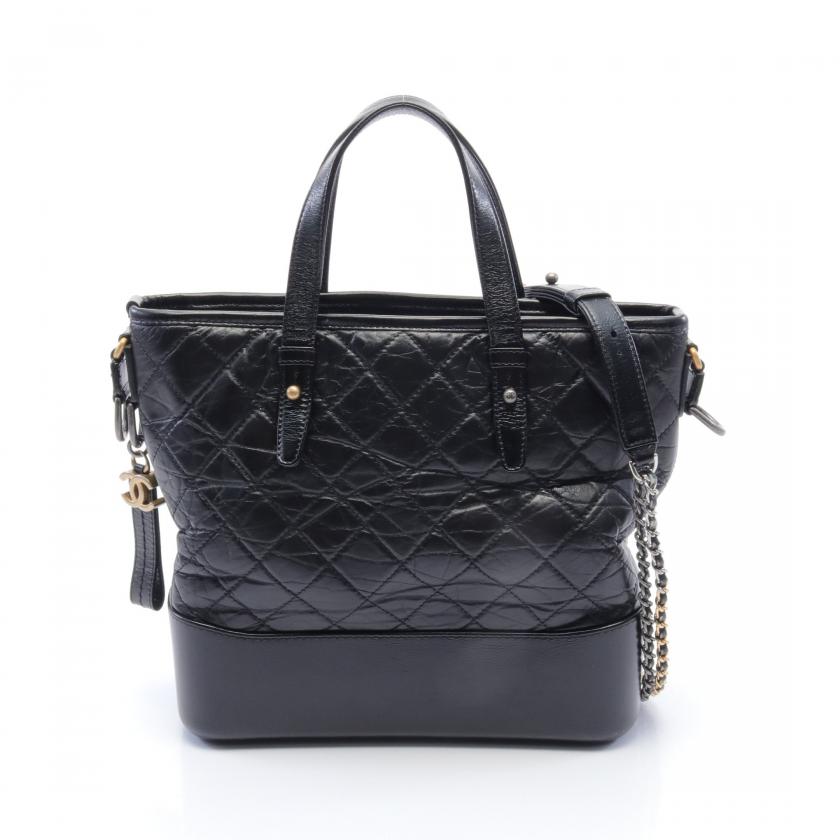 Pre-Loved Chanel Gabriel De Chanel Handbag Leather Black Combination Metal Fittings 2way 887124 - Condition B - ShopShops