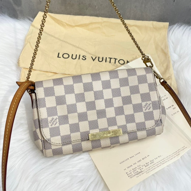 Preloved Louis Vuitton Favourite Damier 2 Way Bag 21*4*13cm - ShopShops