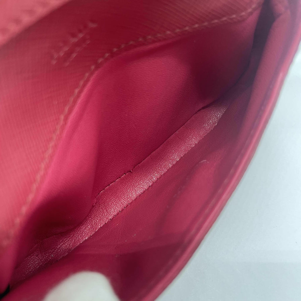 Prada Saffiano Vintage Clutch Crossbody Bag,Leather,Pink - ShopShops