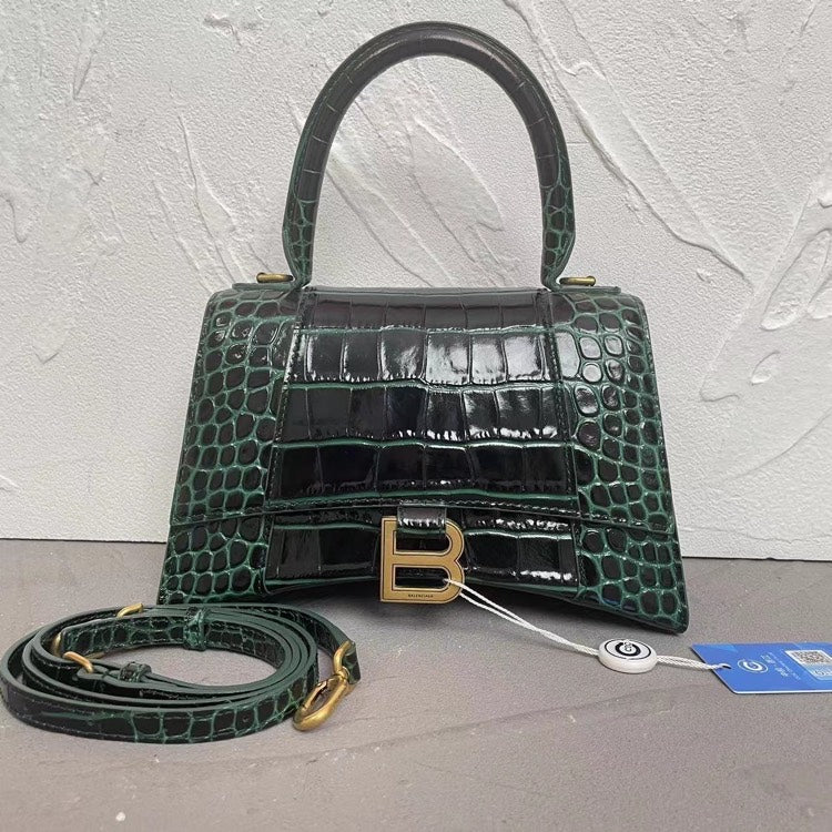 Balenciaga Hourglass S Green Bag 070113 - ShopShops