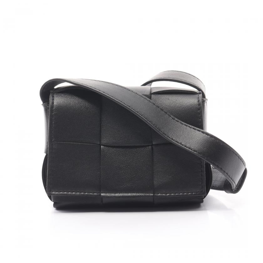 Bottega Veneta Candy Cassette Mini Bag Shoulder Bag Leather Black - ShopShops