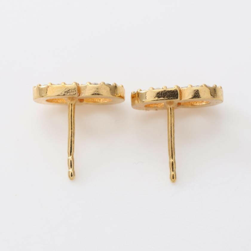 Dior Clair D Lune Earrings Gp Rhinestone Fake Pearl Gold Off White 870298 - ShopShops
