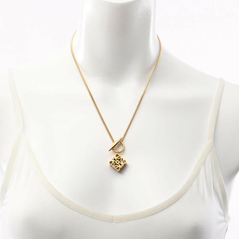 Loewe Anagram Necklace Gp Gold 879814 - ShopShops