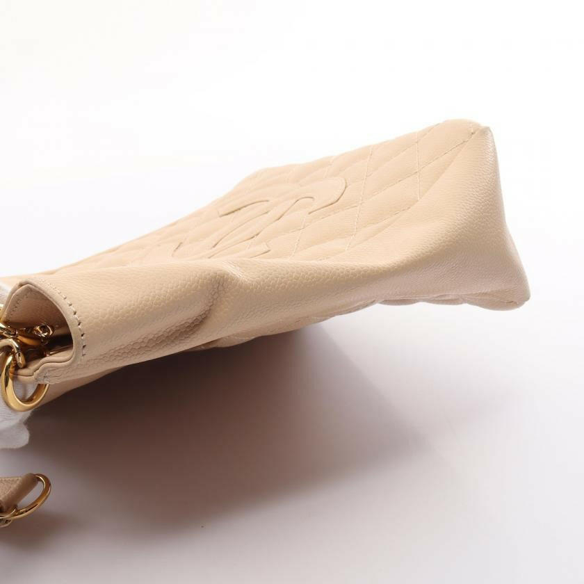 Chanel Matelasse Pst Chain Shoulder Bag Chain Tote Bag Caviar Skin Light Beige Gold Hardware - ShopShops