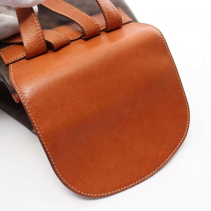 Celine Macadam Backpack Rucksack PVC Leather Dark Brown Brown - ShopShops