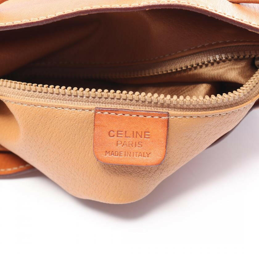 Celine Macadam Shoulder Bag PVC Leather Dark Brown Brown Purse 881539 - ShopShops